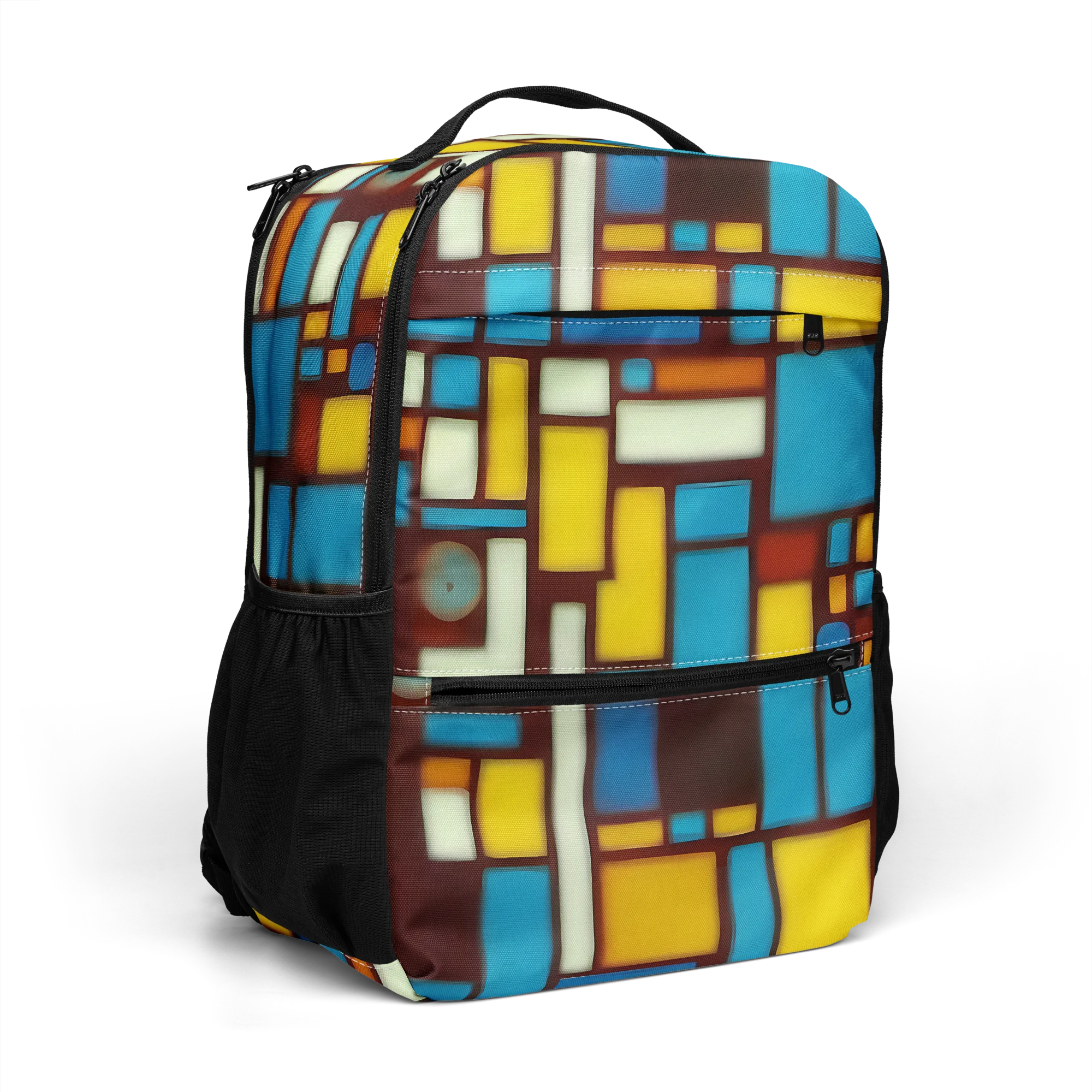 Burgundy Blocks on Utility Backpack — Right Front