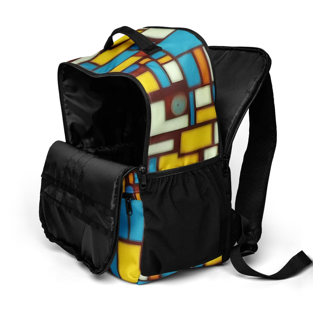 Burgundy Blocks on Utility Backpack — Product details 2