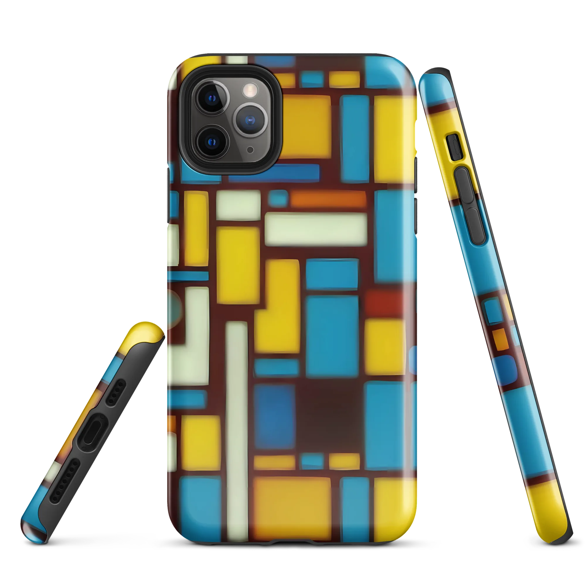 Burgundy Blocks on Tough Case for iPhone® — Front