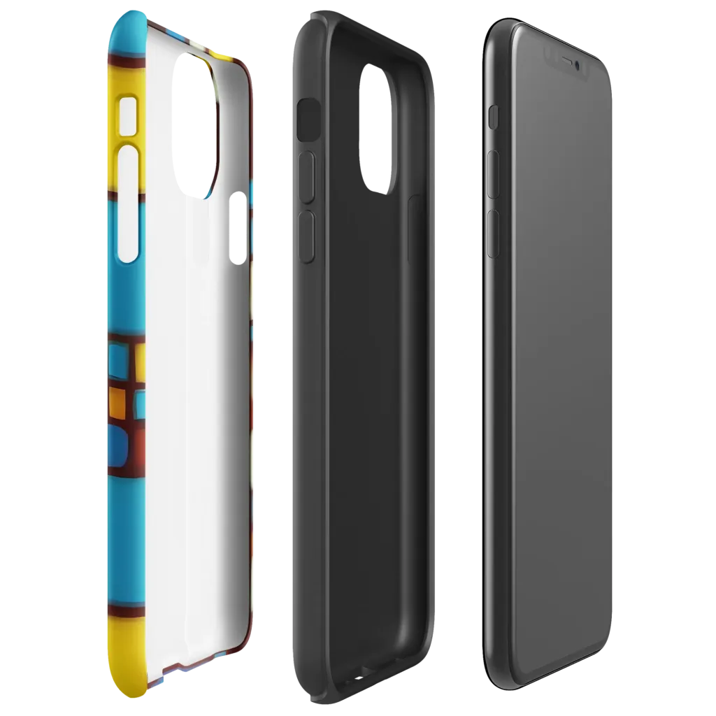 Burgundy Blocks on Tough Case for iPhone® — Right