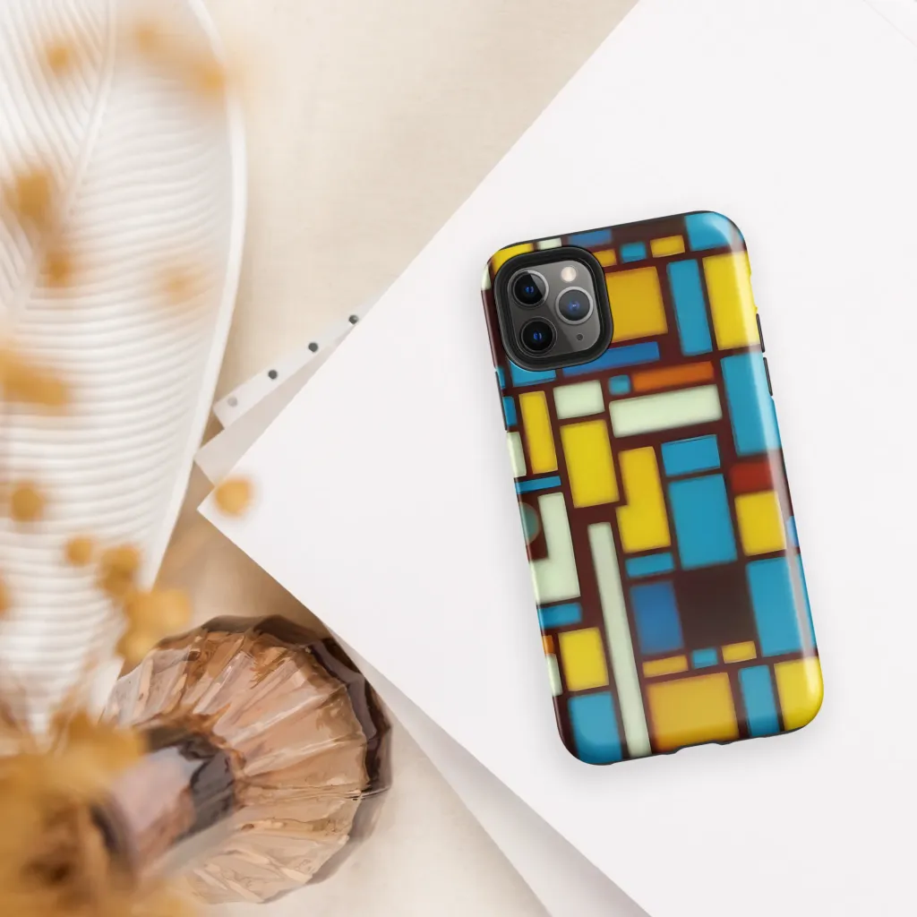 Burgundy Blocks on Tough Case for iPhone® — Front