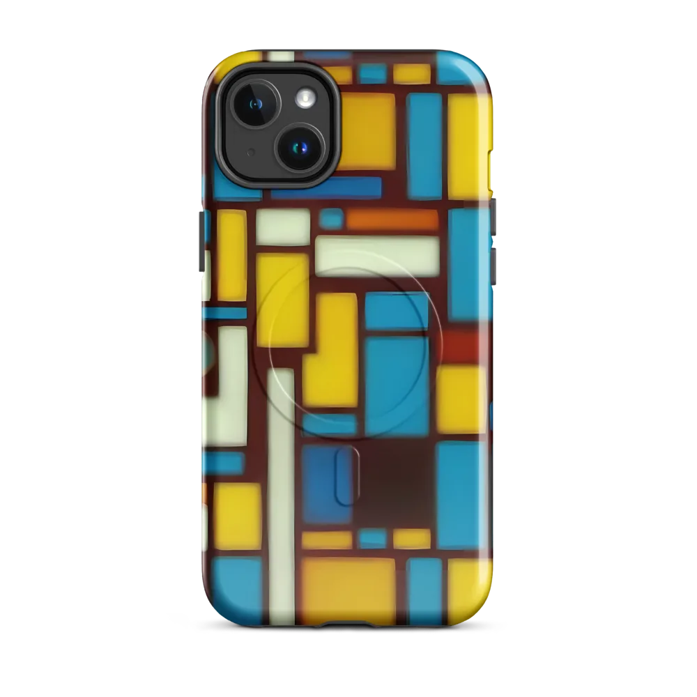 Burgundy Blocks on MagSafe Tough Case for iPhone® — Front