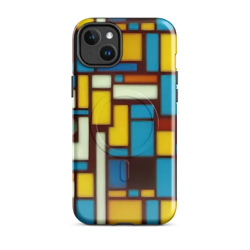 Burgundy Blocks on a MagSafe Tough Case for iPhone®