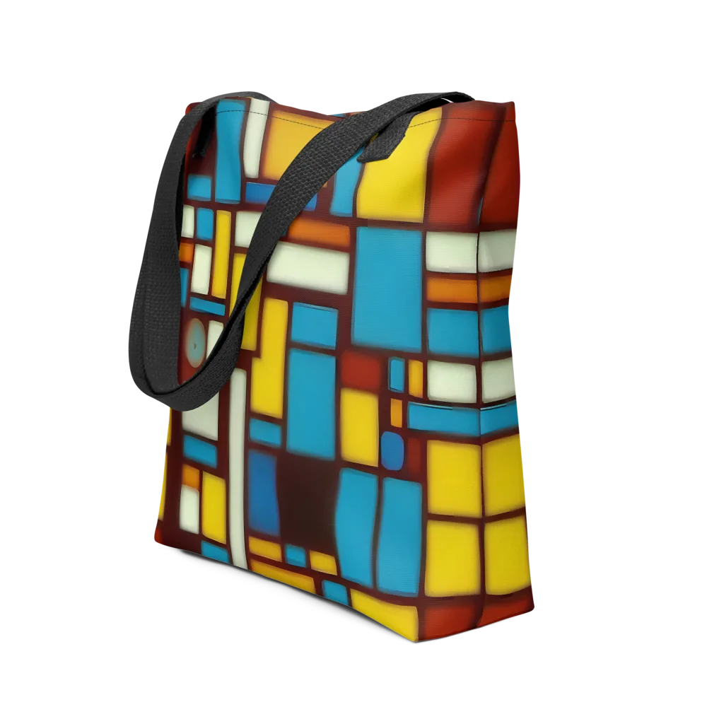 Burgundy Blocks on Tote Bag — Front