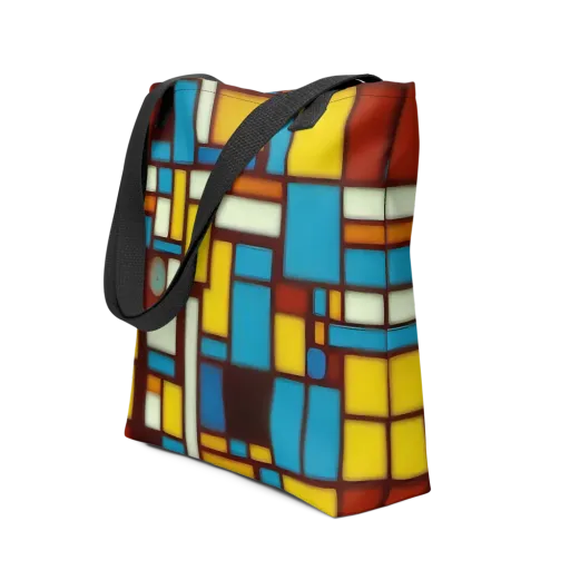 Burgundy Blocks on a Tote Bag