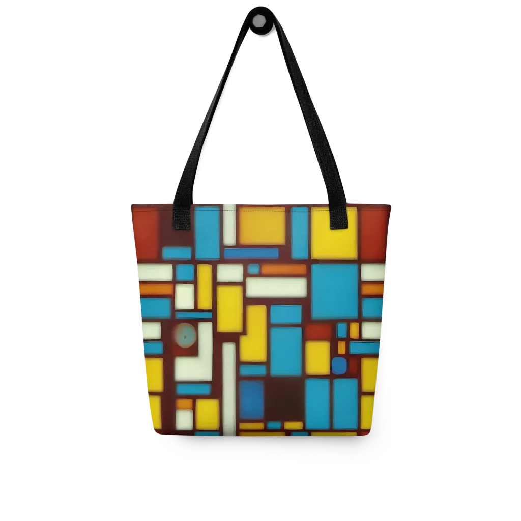 Burgundy Blocks on Tote Bag — Front