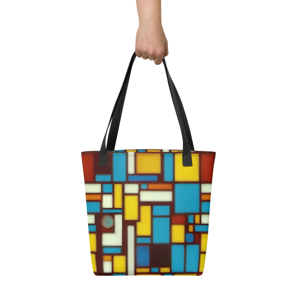 Burgundy Blocks on Tote Bag — Front