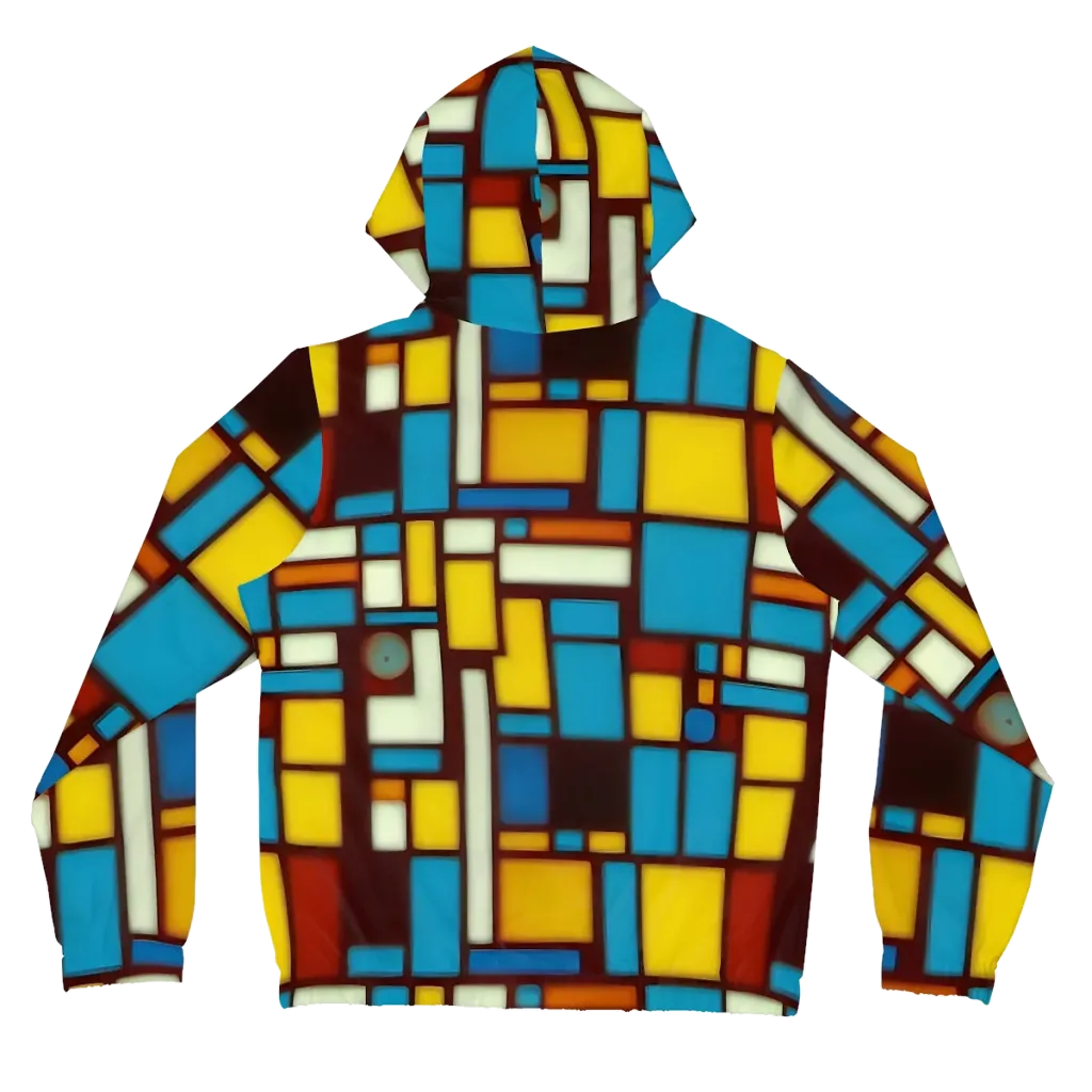 Burgundy Blocks on Women's Full-Zip Hoodie — Back