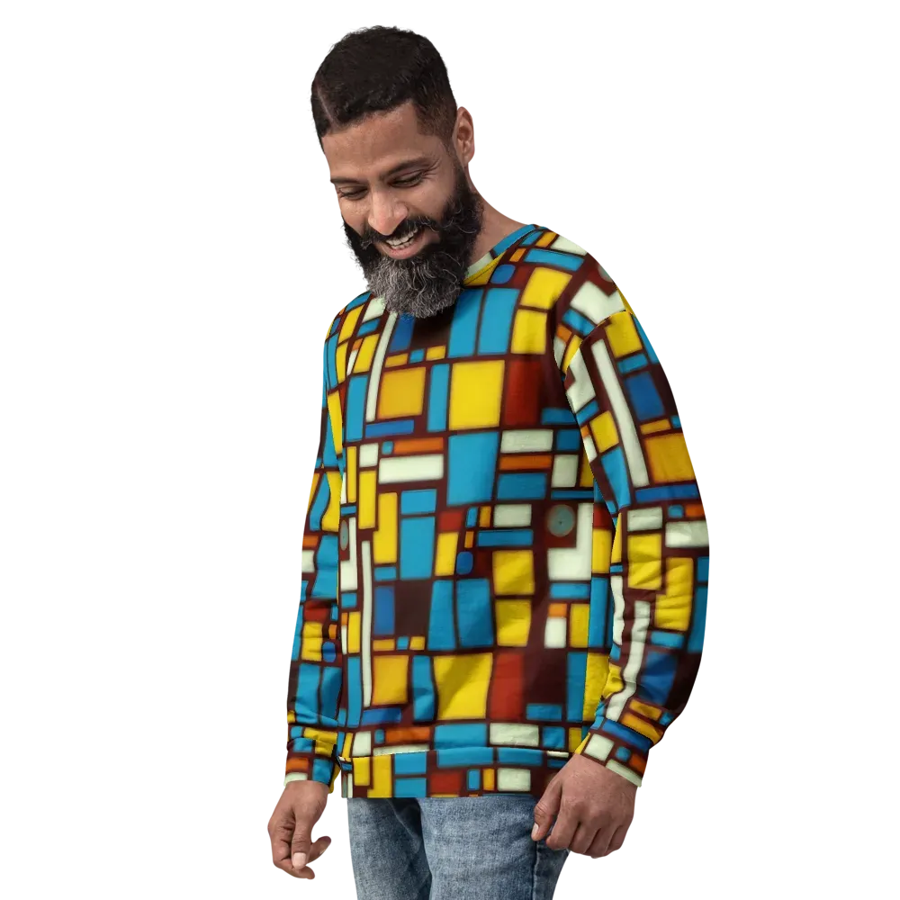 Burgundy Blocks on Sweatshirt — Left Front