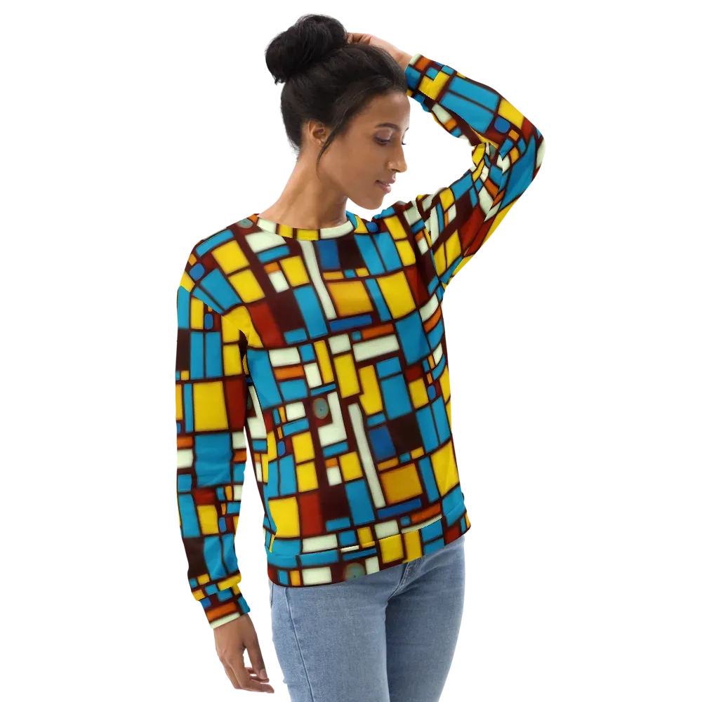 Burgundy Blocks on Sweatshirt — Right Front