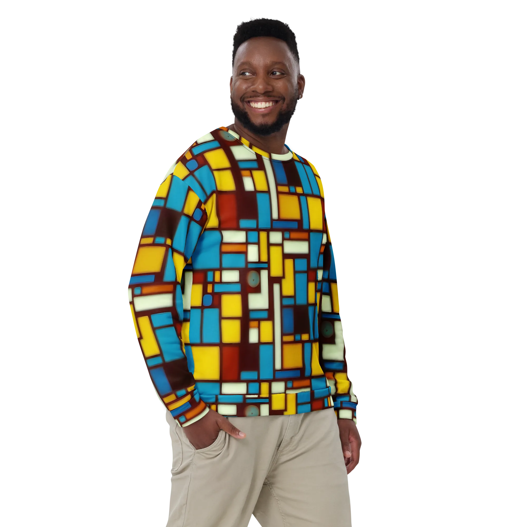 Burgundy Blocks on Sweatshirt — Front
