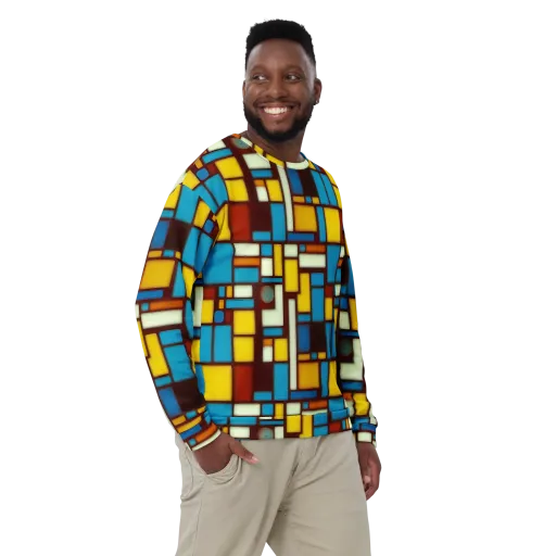 Burgundy Blocks on a Sweatshirt
