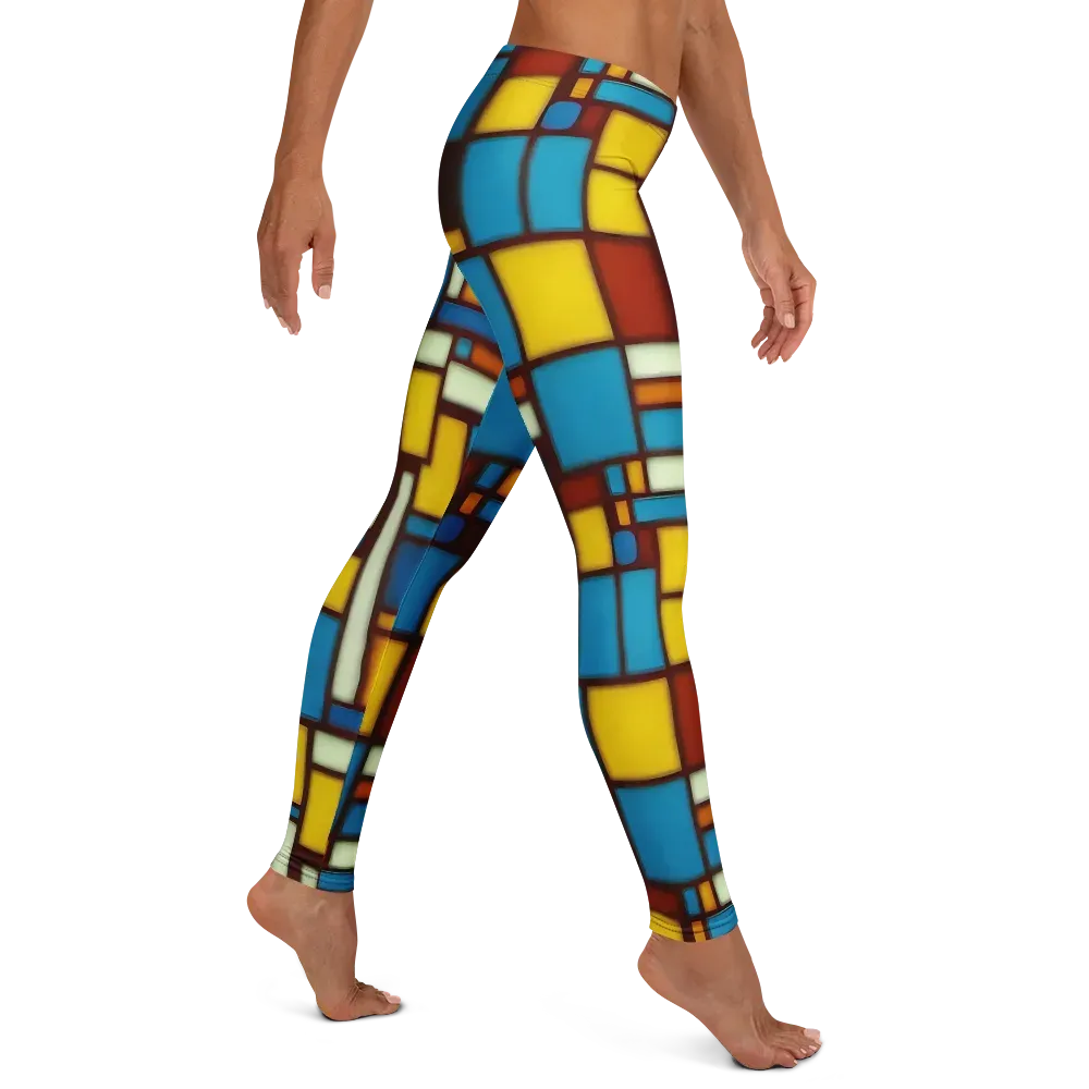 Burgundy Blocks on Leggings — Right