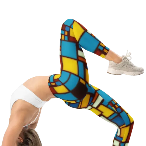 Burgundy Blocks on a Leggings