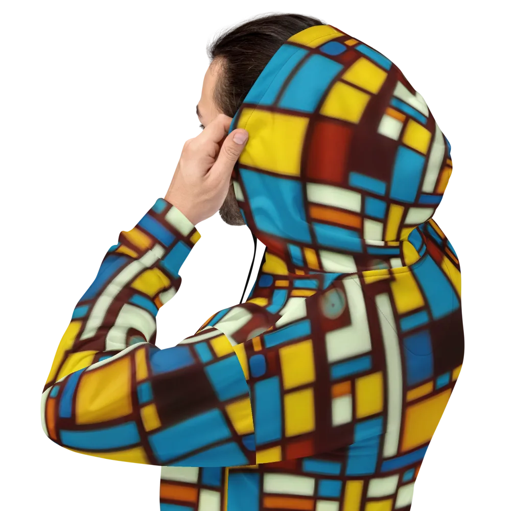 Burgundy Blocks on Hoodie — Back