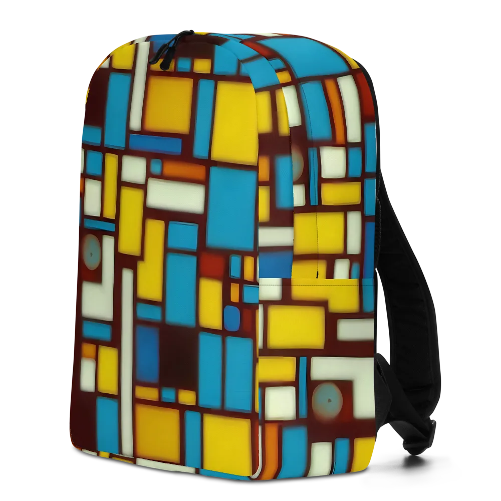 Burgundy Blocks on Minimalist Backpack — Left