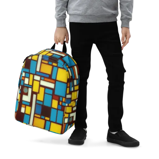 Burgundy Blocks on a Minimalist Backpack
