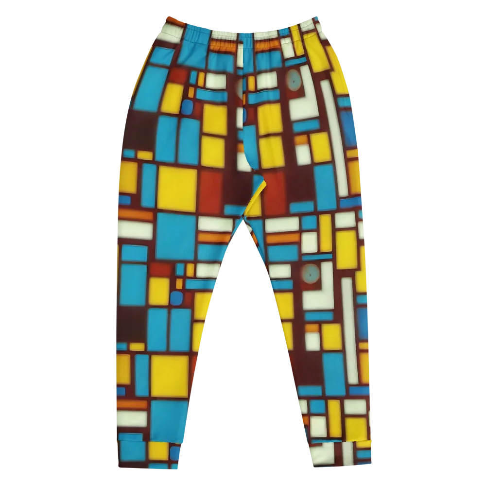Burgundy Blocks on Men's Joggers — Front