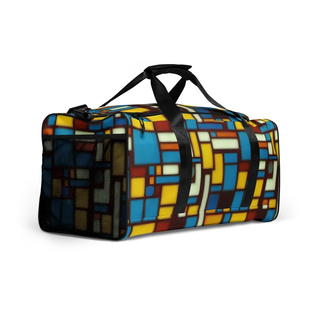Burgundy Blocks on Duffle Bag — Right Front