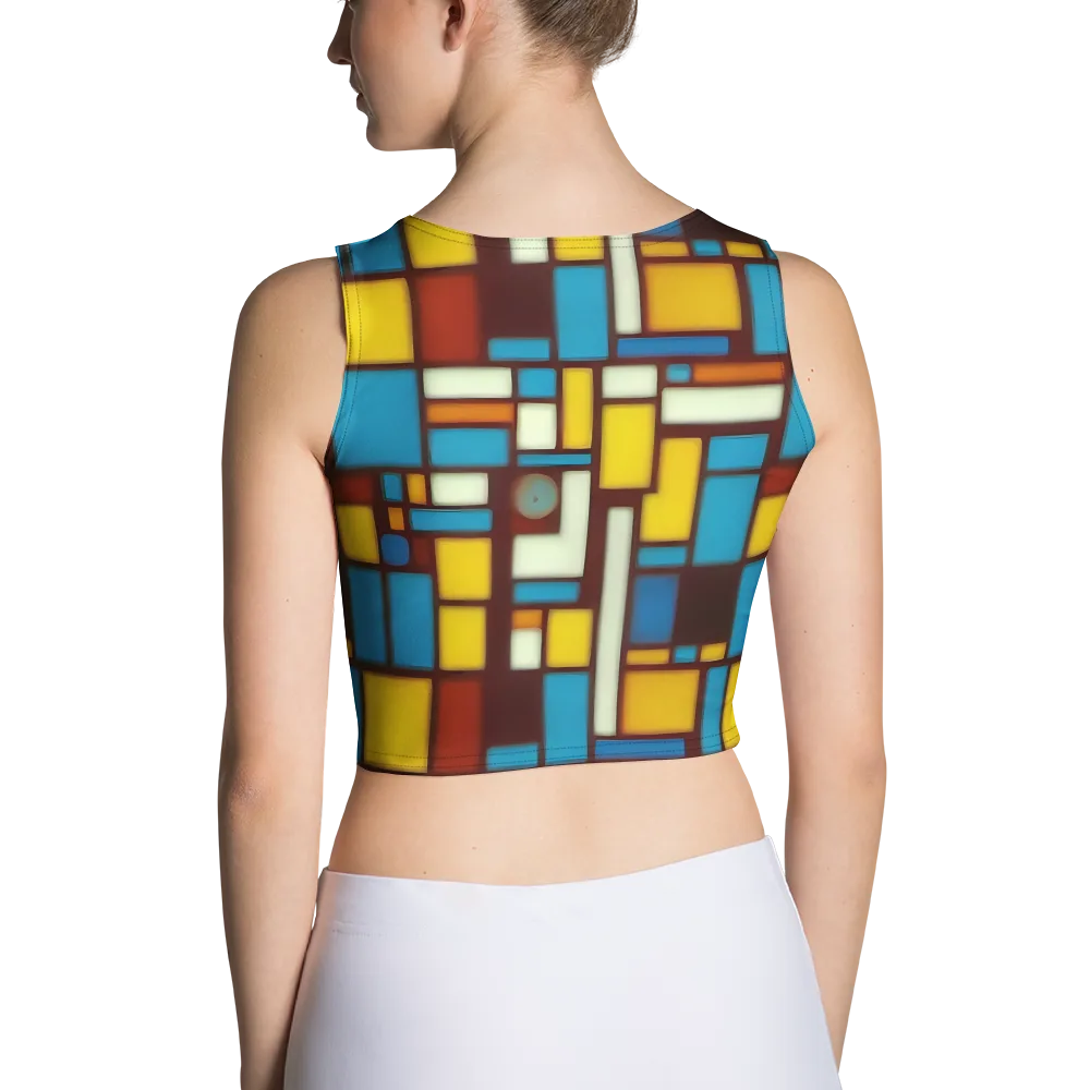 Burgundy Blocks on Crop Top — Back
