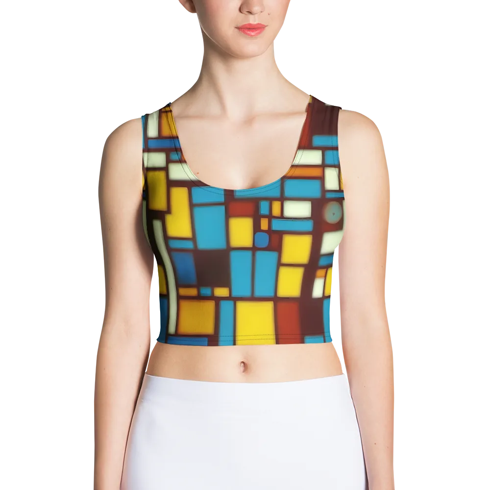 Burgundy Blocks on Crop Top — Front