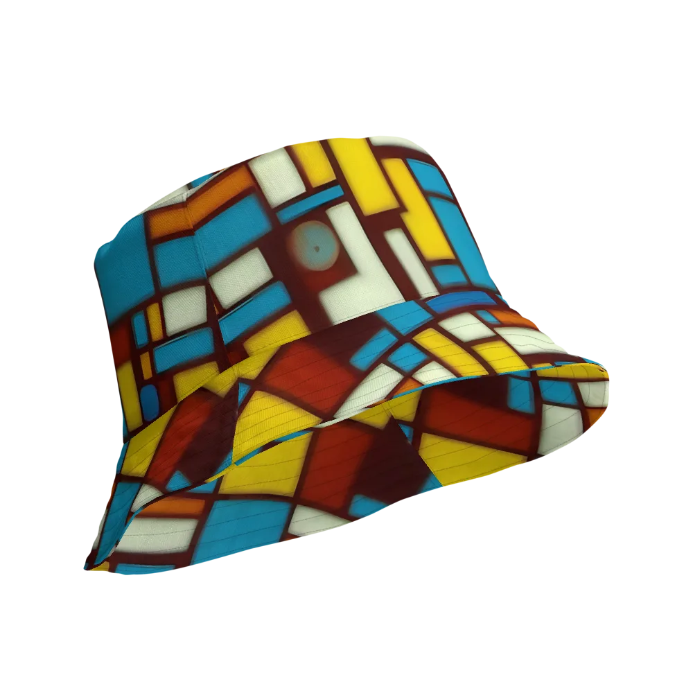 Burgundy Blocks on Reversible Bucket Hat — Product details Outside