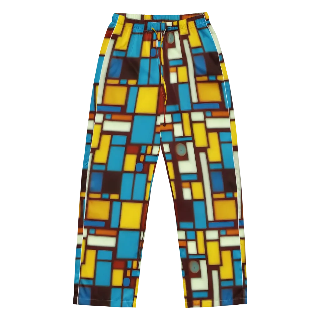 Burgundy Blocks on Women's Pajama Pants — Front