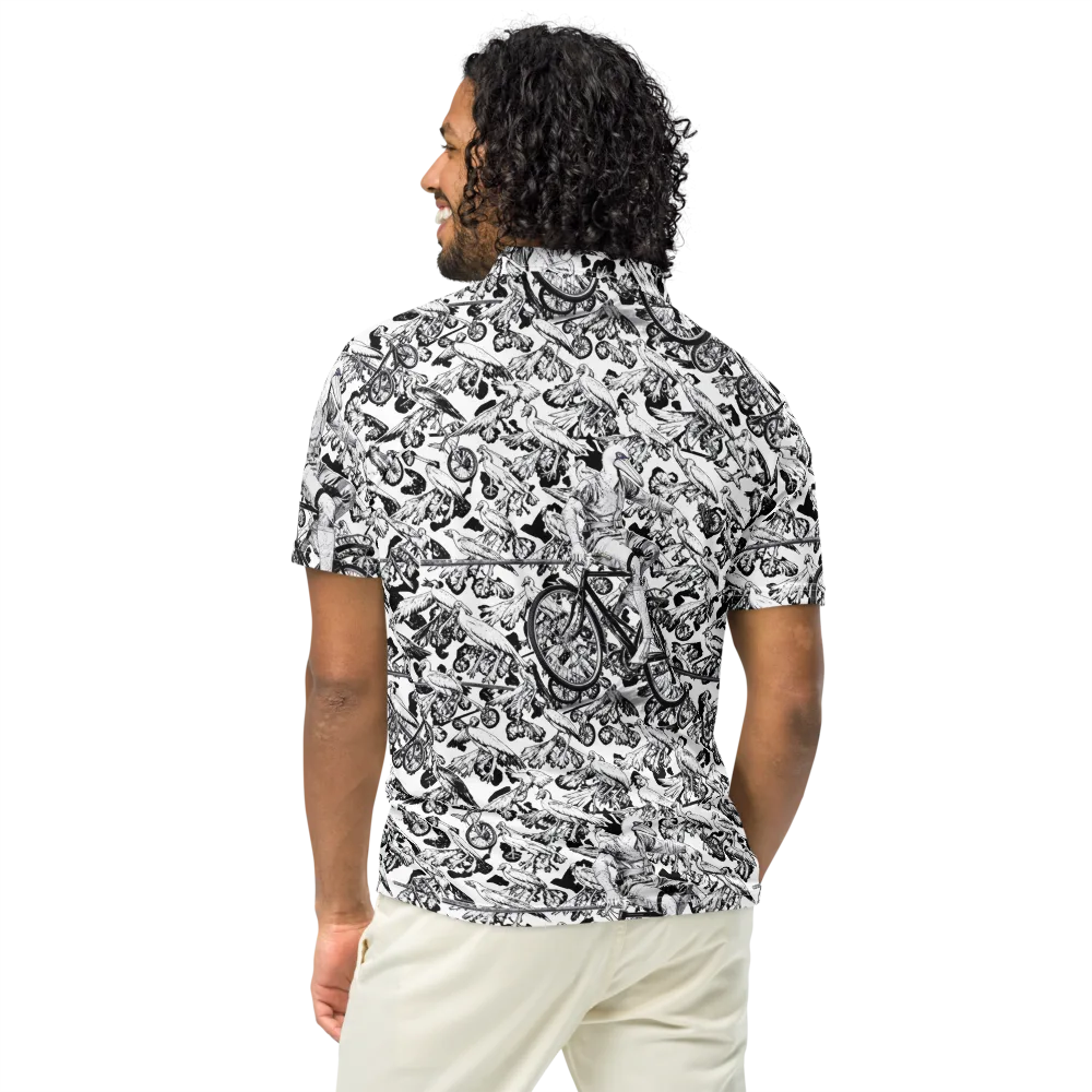 Pelican Velocity on Men's Slim Fit Polo Shirt — Back
