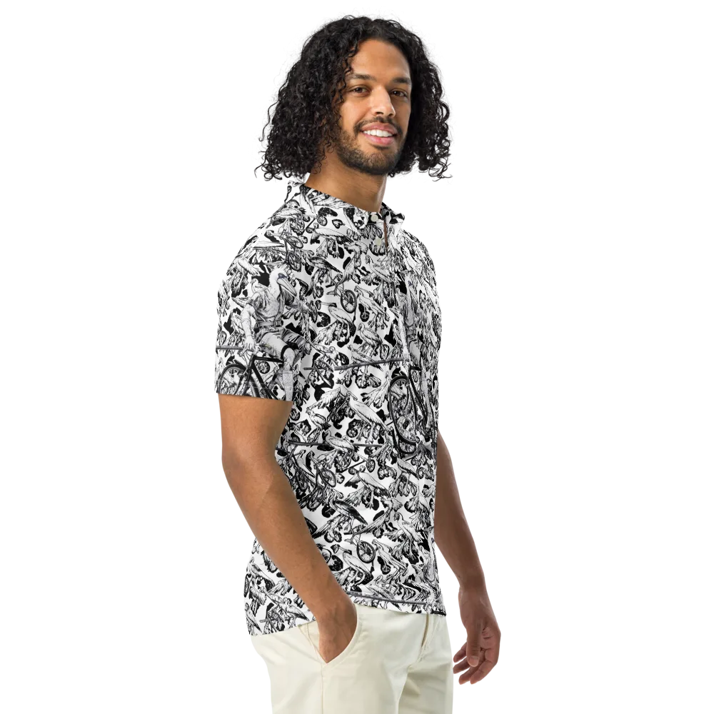 Pelican Velocity on Men's Slim Fit Polo Shirt — Right Front