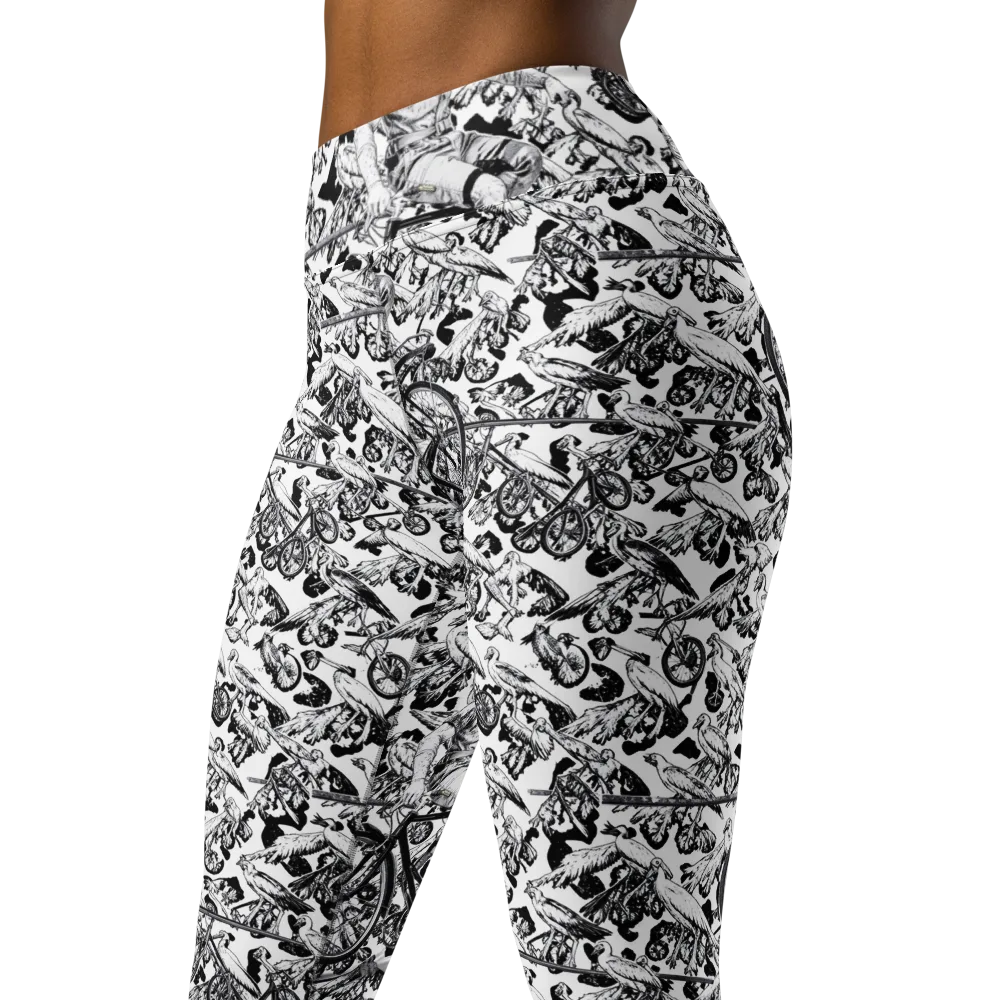 Pelican Velocity on Yoga Leggings — Left Front