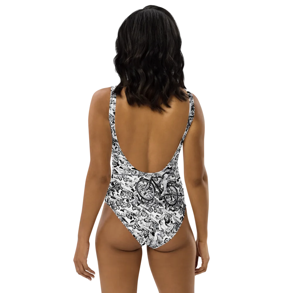 Pelican Velocity on One-Piece Swimsuit — Back