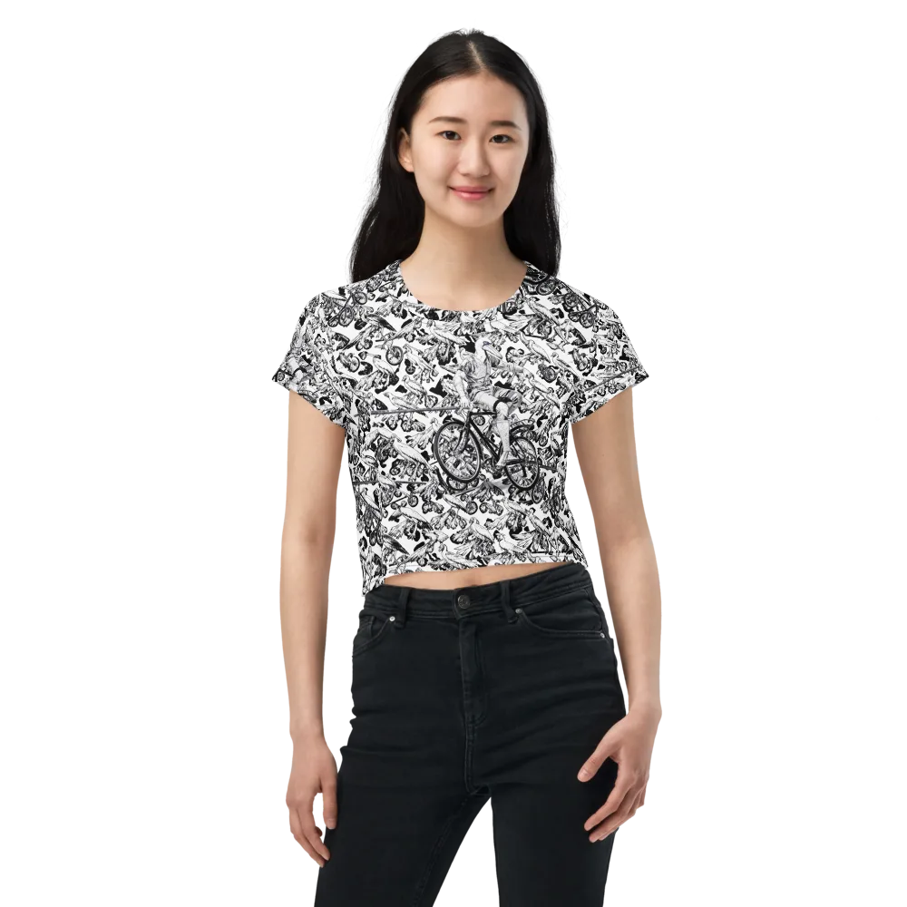 Pelican Velocity on Crop Tee — Front
