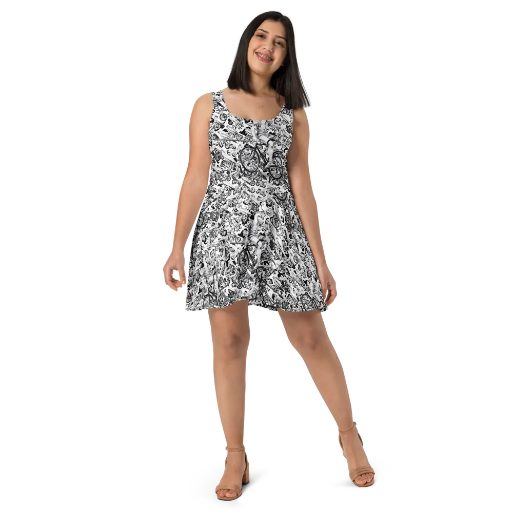 Pelican Velocity on Skater Dress — Front