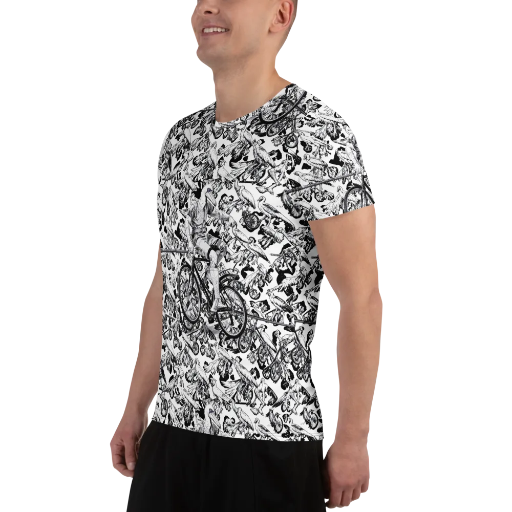 Pelican Velocity on Men's Athletic T-Shirt — Left