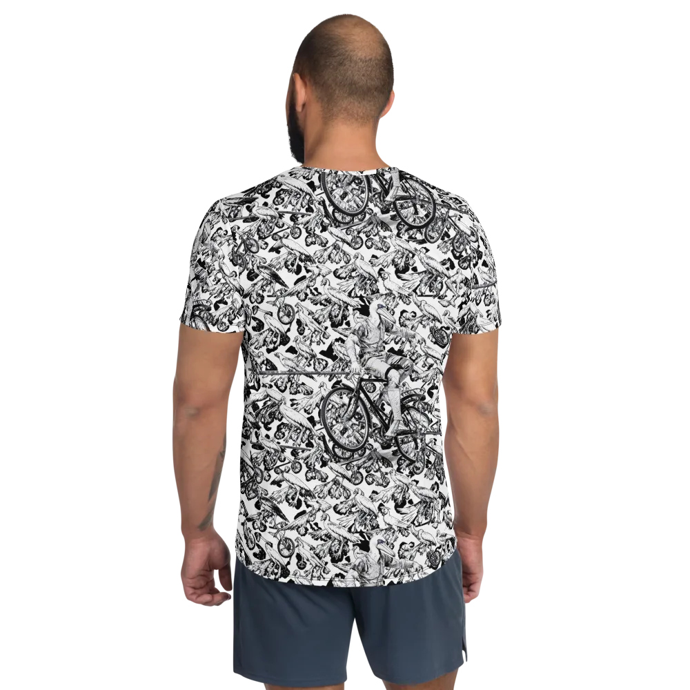 Pelican Velocity on Men's Athletic T-Shirt — Back