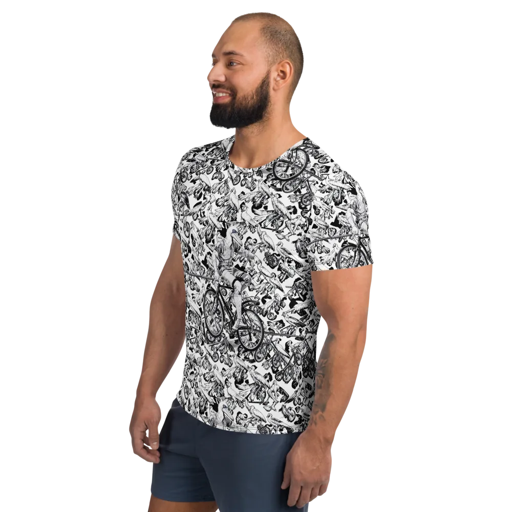 Pelican Velocity on Men's Athletic T-Shirt — Left