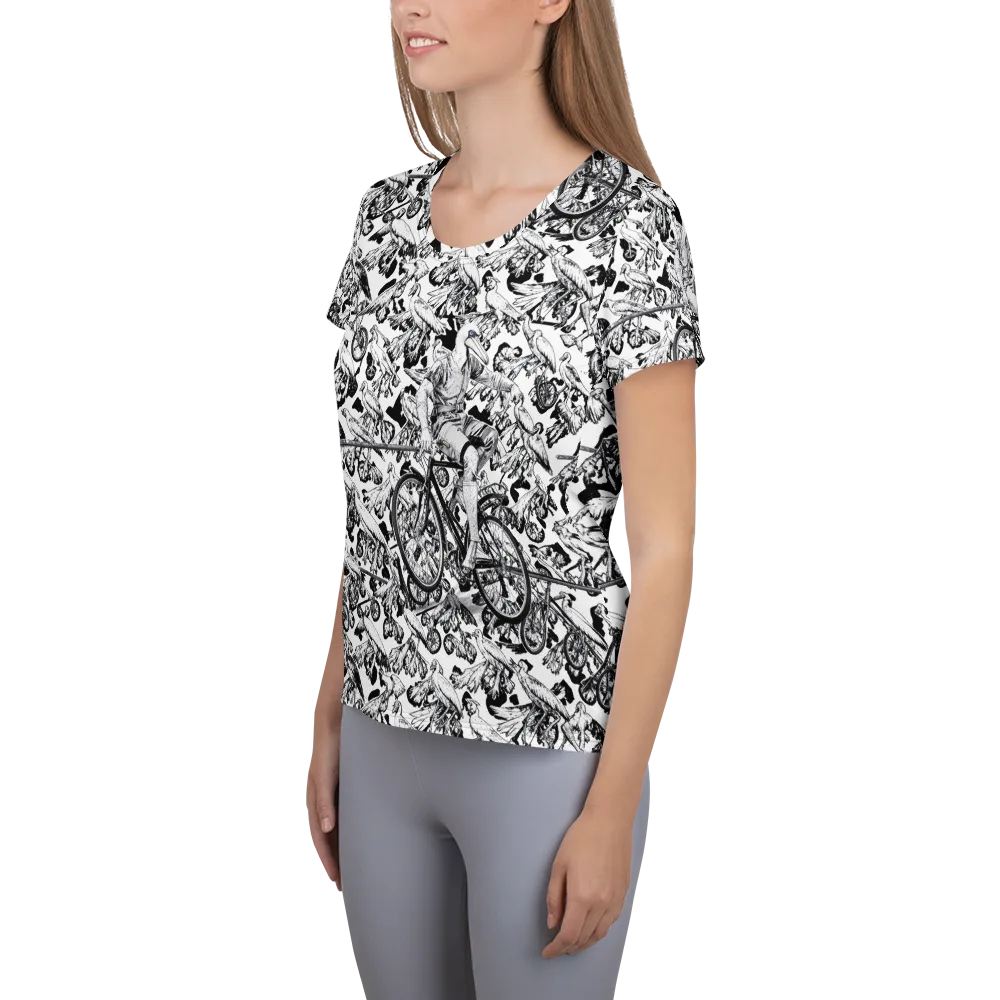 Pelican Velocity on Women's Athletic T-Shirt — Left