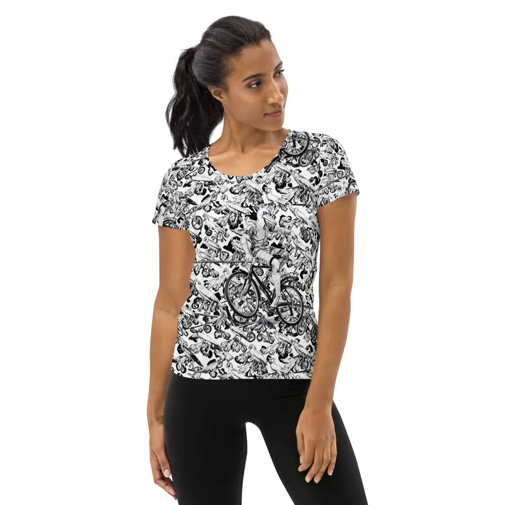 Pelican Velocity on Women's Athletic T-Shirt — Front