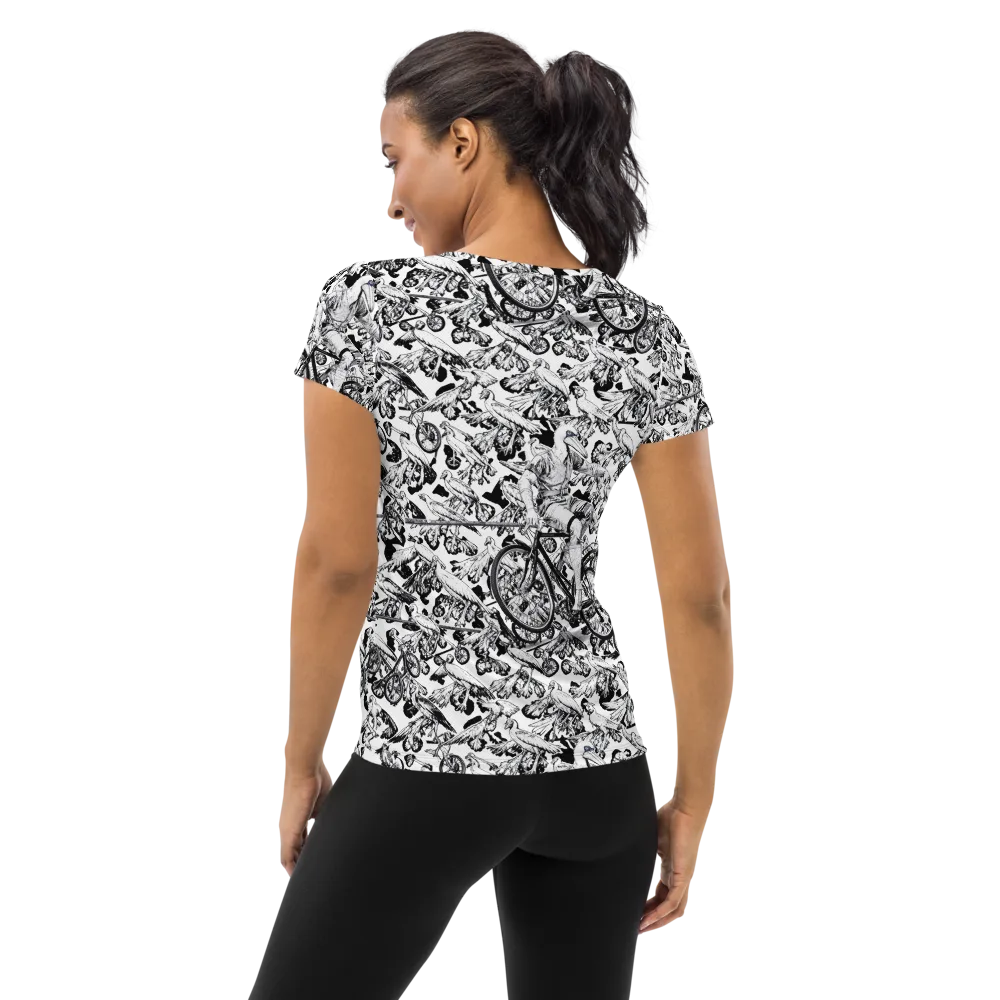 Pelican Velocity on Women's Athletic T-Shirt — Back