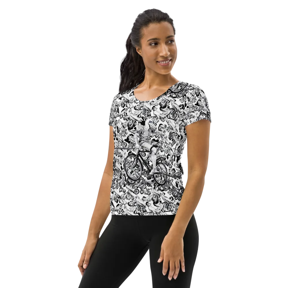 Pelican Velocity on Women's Athletic T-Shirt — Left