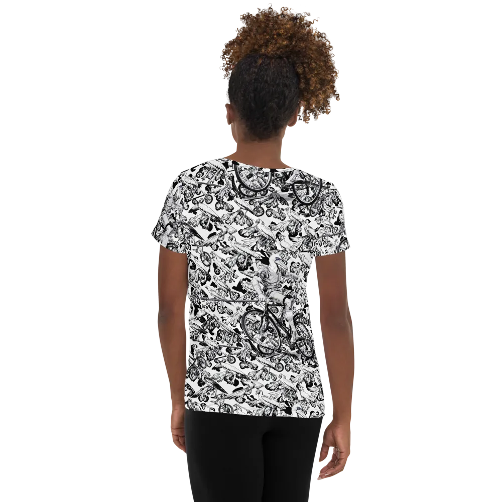 Pelican Velocity on Women's Athletic T-Shirt — Back