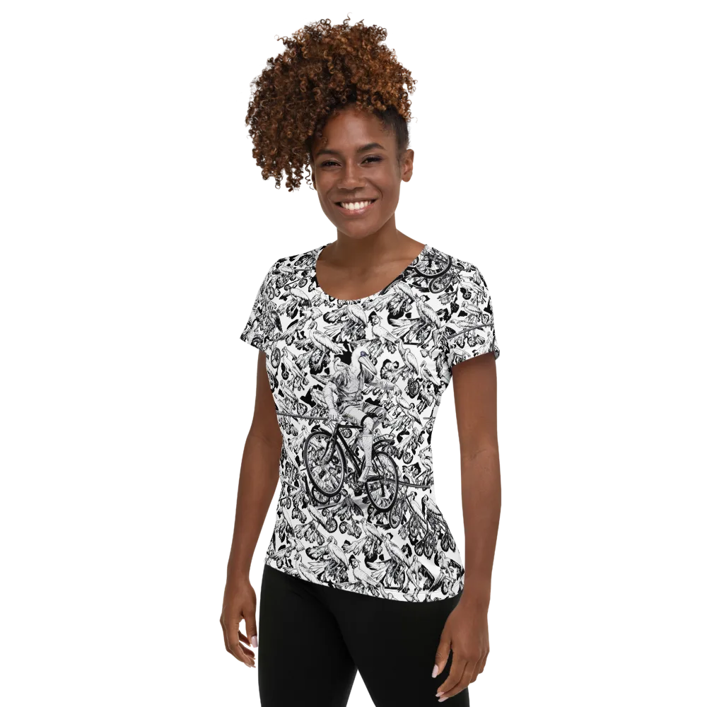 Pelican Velocity on Women's Athletic T-Shirt — Left
