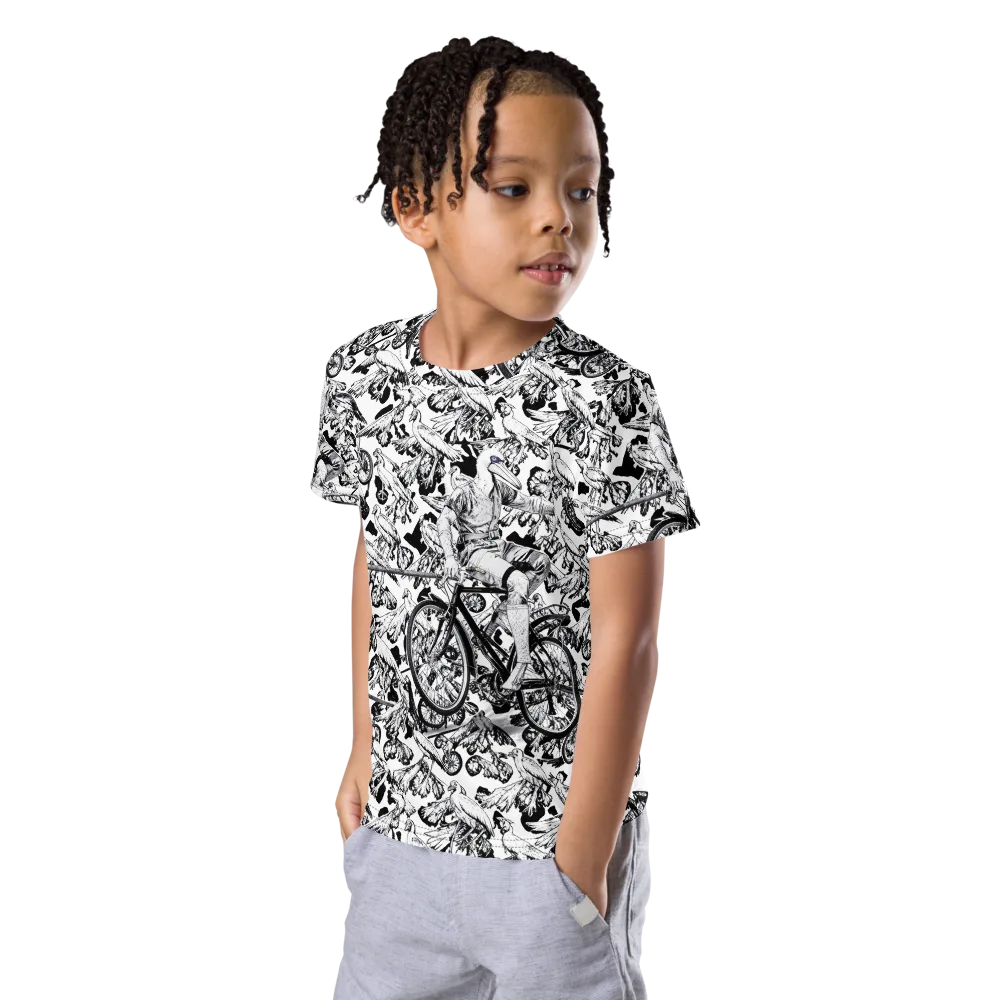 Pelican Velocity on Kids Crew Neck T-Shirt — Left Front