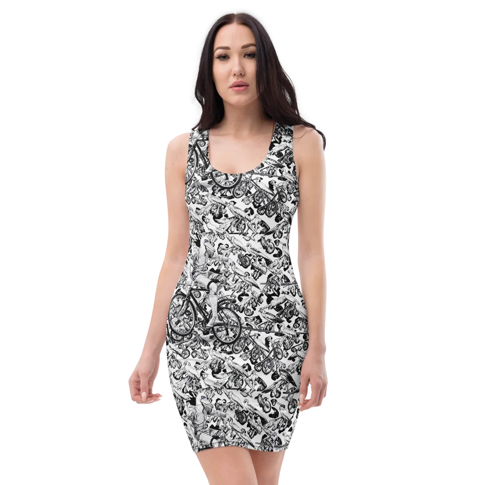 Pelican Velocity on Bodycon Dress — Front