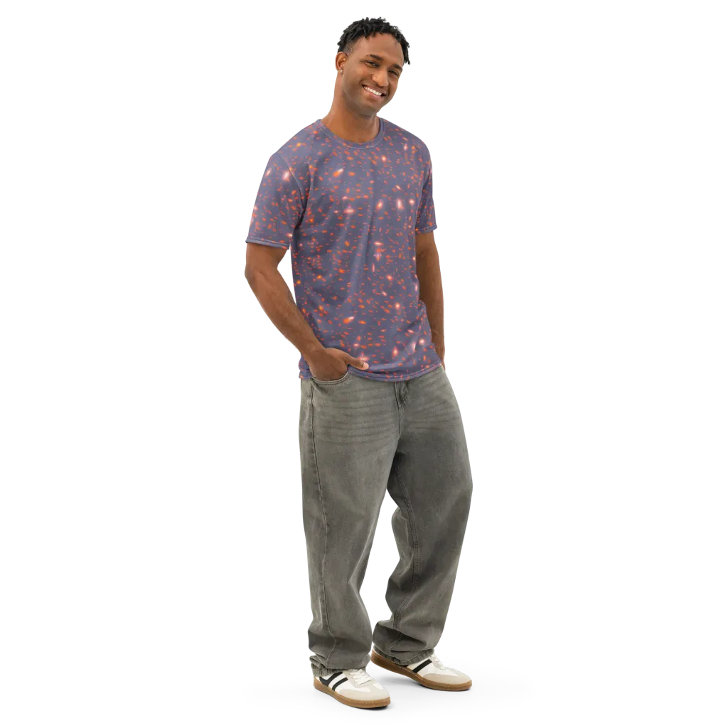 Ember Drift on Men's Cotton Crew Neck T-Shirt — Right Front
