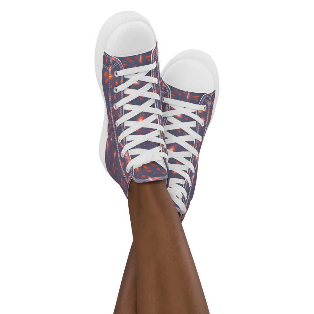 Ember Drift on Women's High Top Canvas Shoes — Front