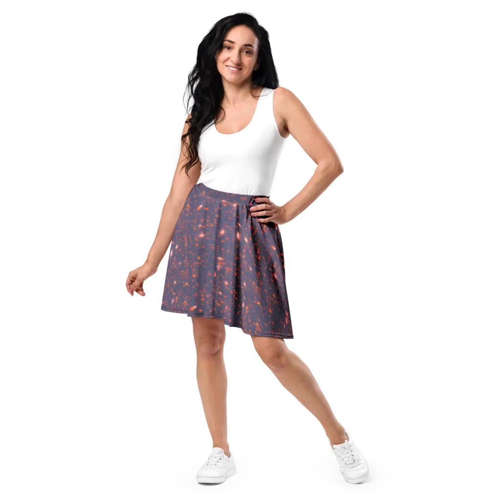 Ember Drift on Skater Skirt — Front