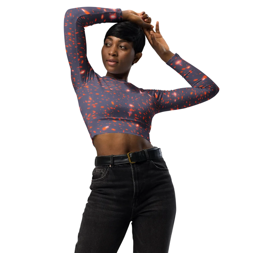 Ember Drift on Long Sleeve Crop Top — Front