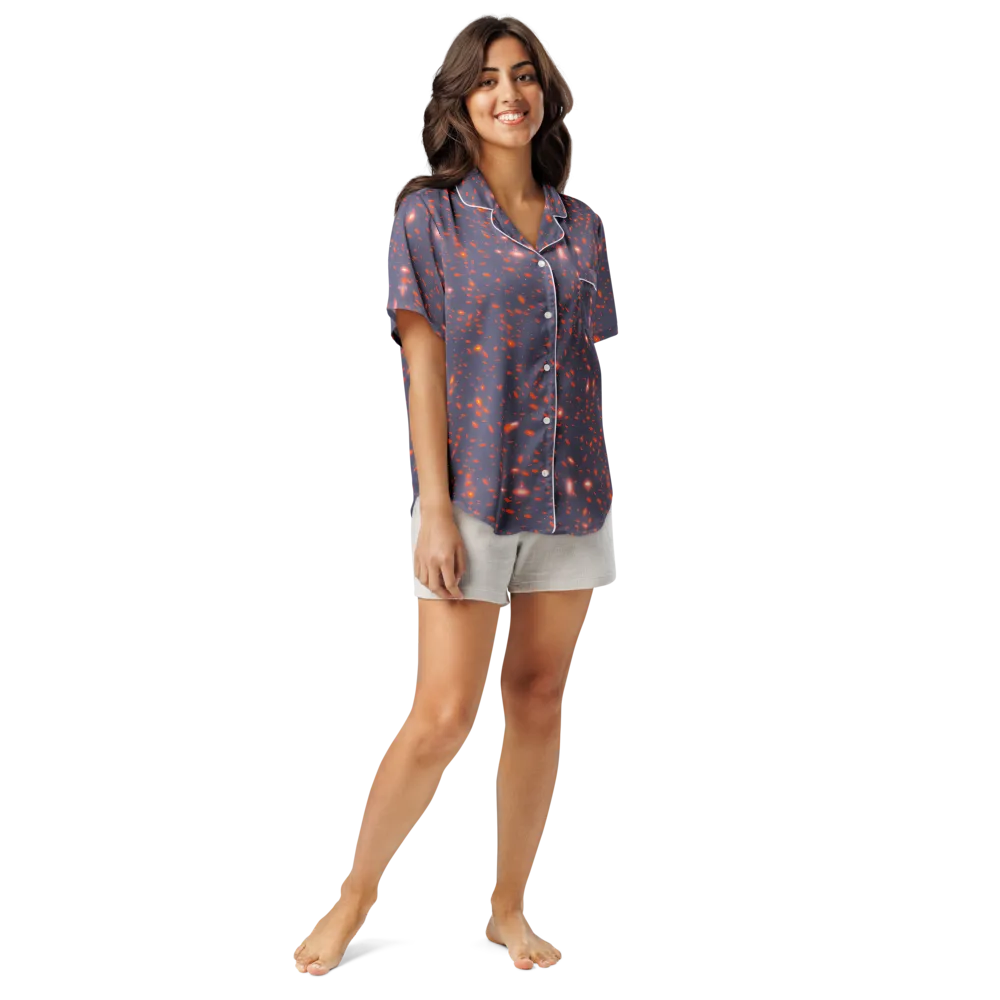 Ember Drift on Women's Short Sleeve Pajama Top — Front