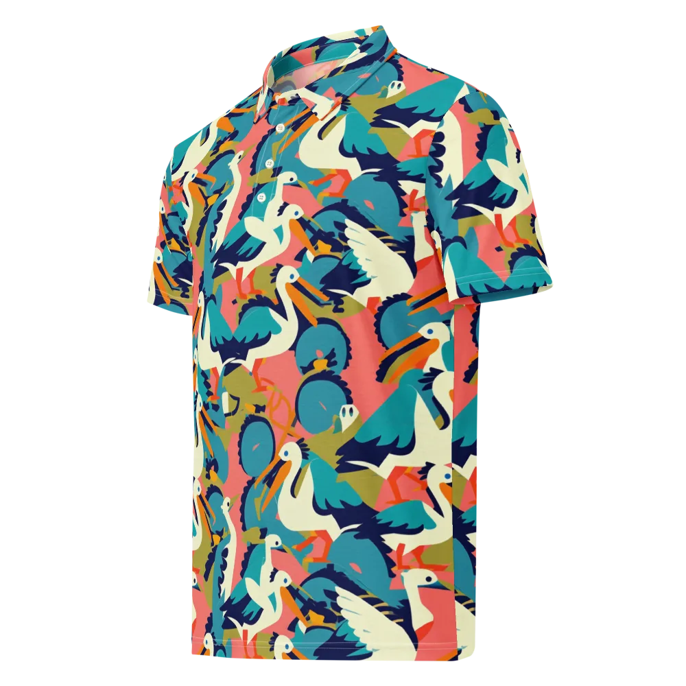 Tidal Flock on Men's Slim Fit Polo Shirt — Left Front